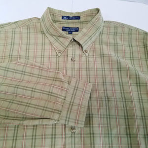 Grant Thomas Mens Button Down Plaid Shirt XXL